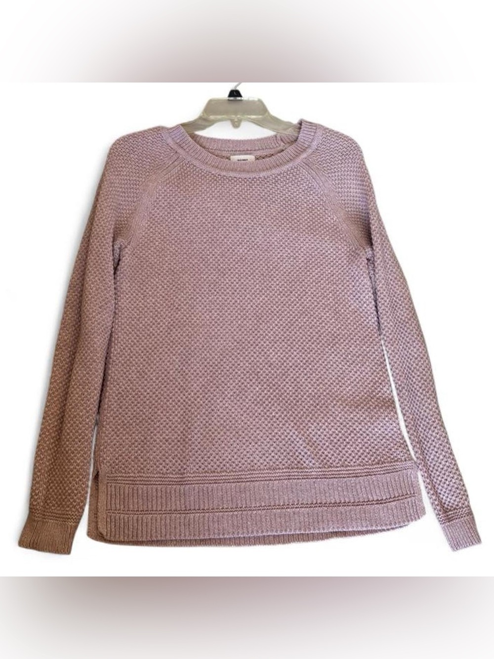 Old Navy Textured Crewneck Sweater in Dusty Mauve
